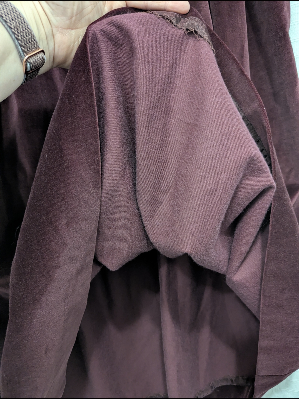 Ralph Lauren Vintage 90s Velvet Pleated Midi Skirt - Deep Plum - Picture 4 of 9
